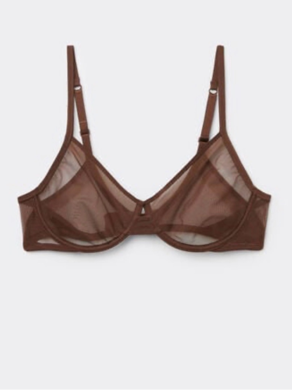 SKIMS Ultra Fine Mesh Scoop Bra Brown 34C NWT